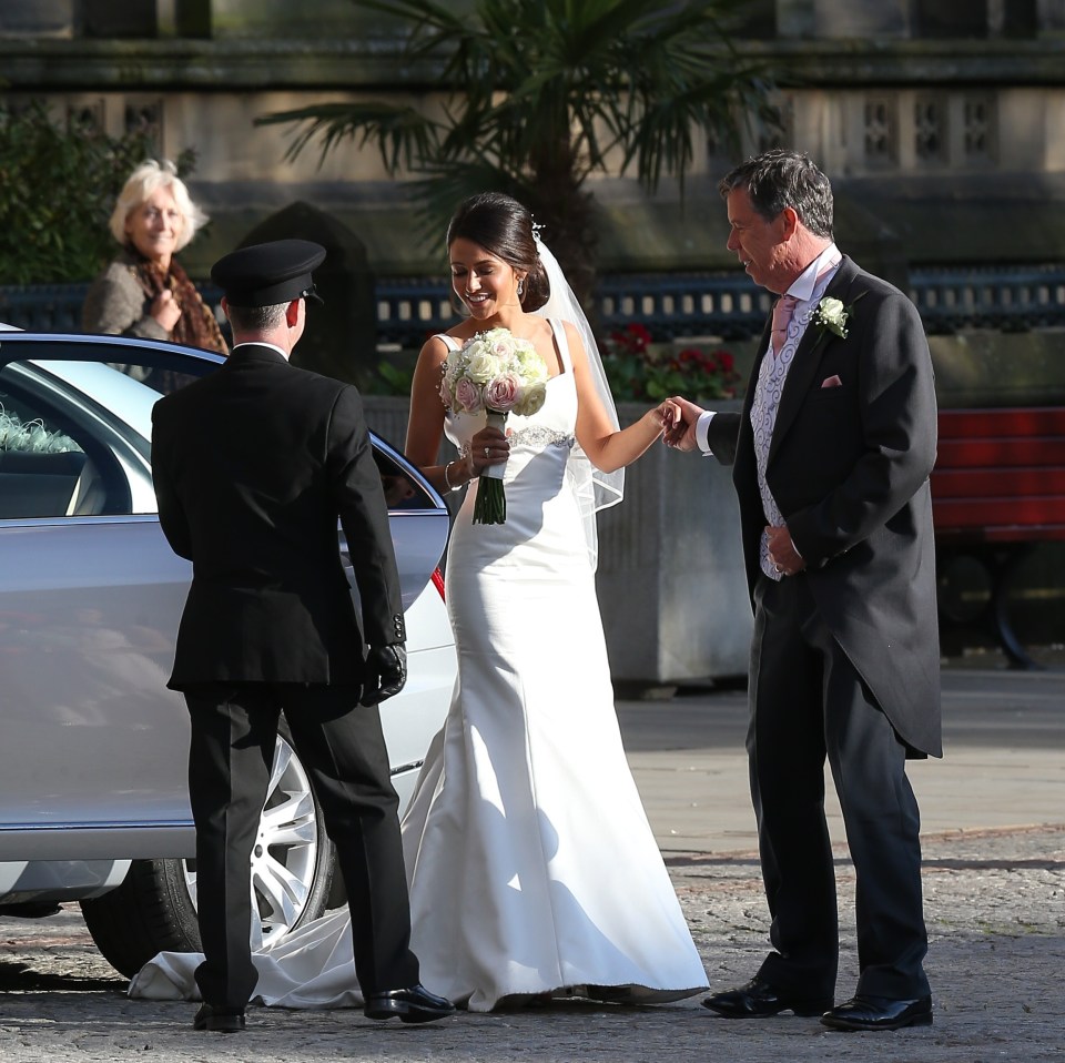 Stunning Michelle was caught filming a wedding sequence in Manchester