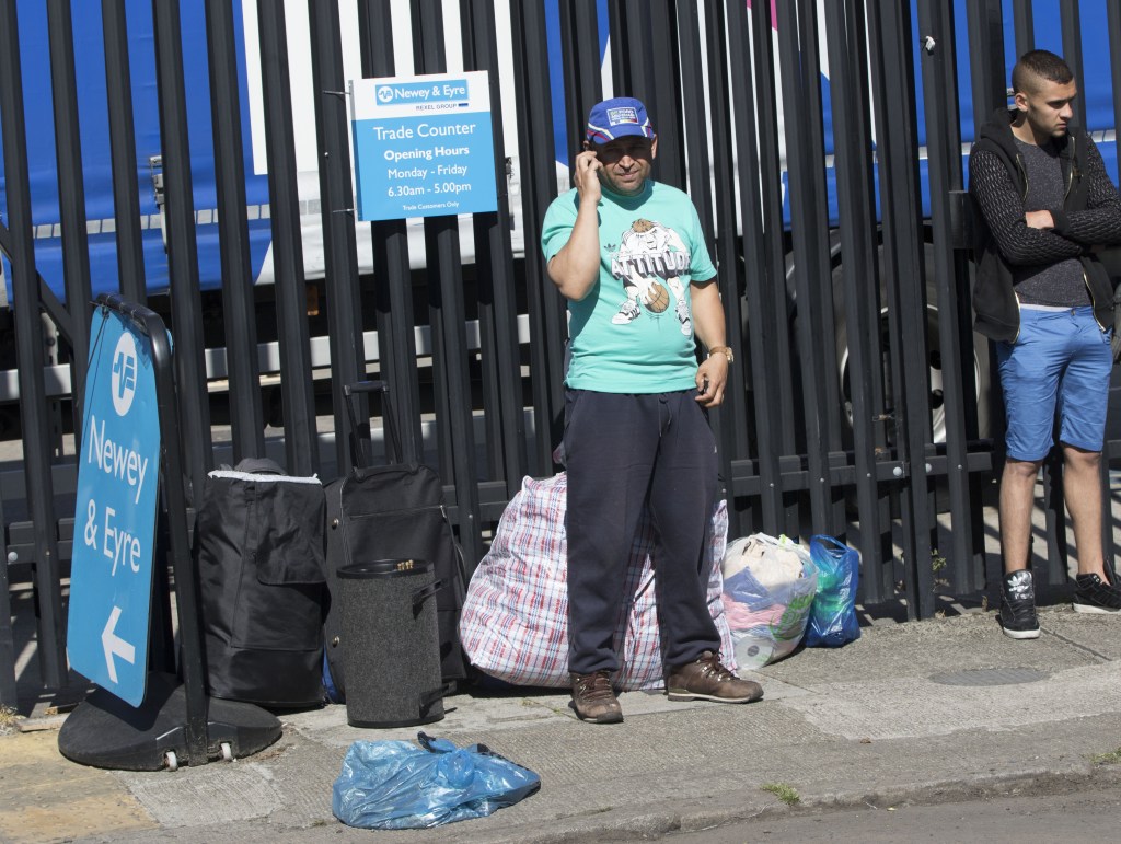 Police remove cars used by Eastern European migrants to sleep in