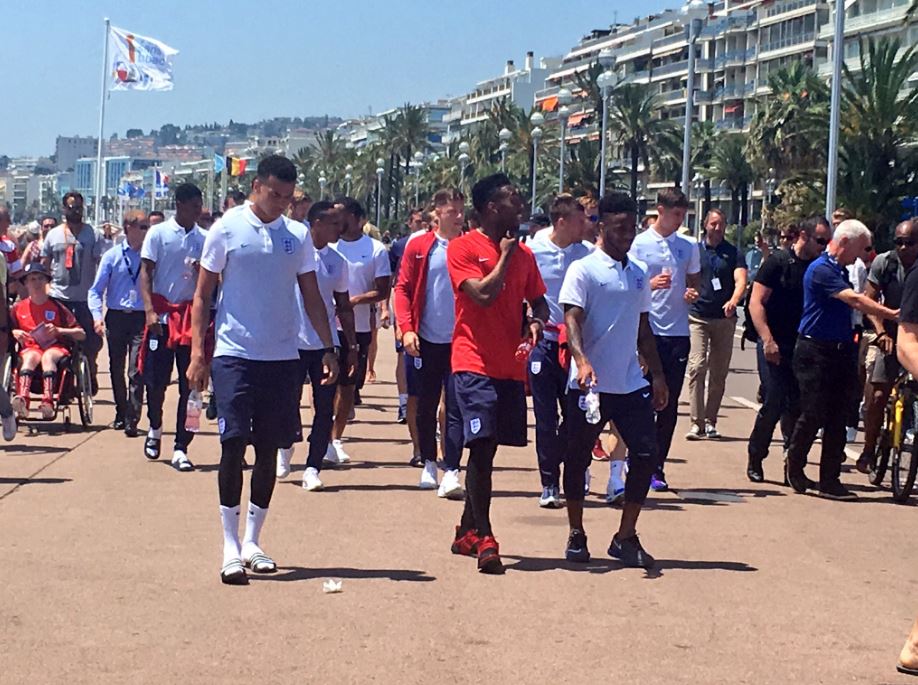England squad spotted in Nice, France