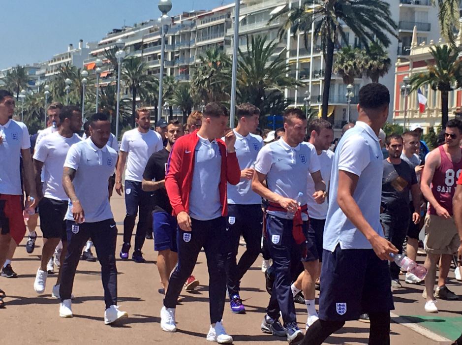 England squad spotted in Nice, France