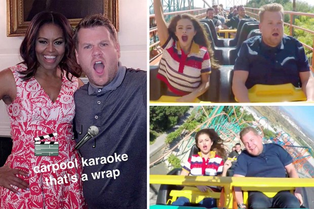 james Corden, Michelle Obama, Slena Gomez