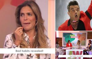 'I see them hanging from his mouth!' Robbie's wife Ayda Field reveals his bad habits on Loose Women