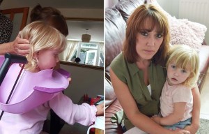 Toddler has to be sawed free after getting her head stuck in toilet training seat