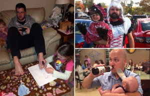 Manly manicures, hilarious hairstyles and baby weight training... 10 dads who have parenting down
