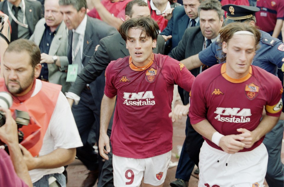 Vincenzo Montella won Serie A alongside Francesco Totti at Roma in 2001