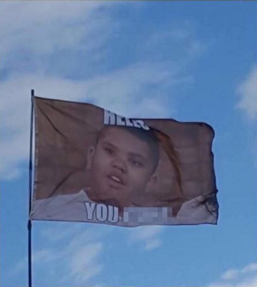 Katie Price has posted of her pride after her son was printed onto a flag at Glastonbury.