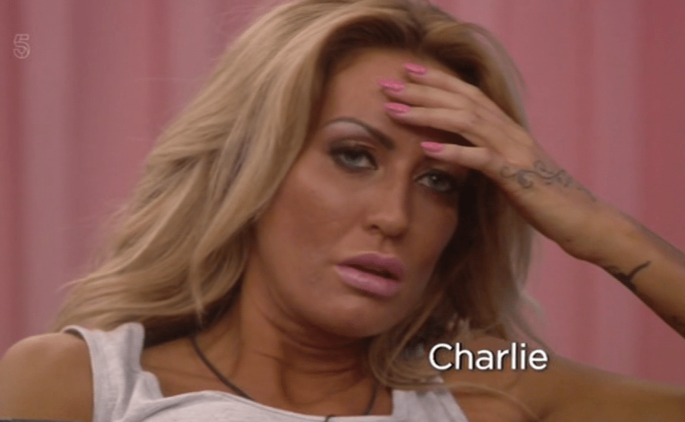 Charlie was left reeling when she saw her ex on the screen