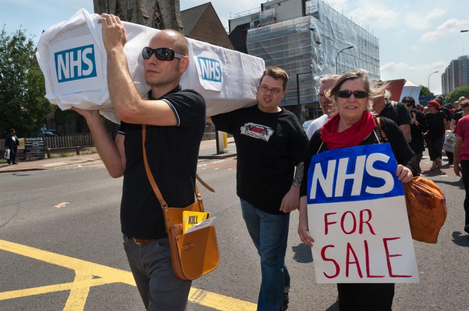 NHS protesters