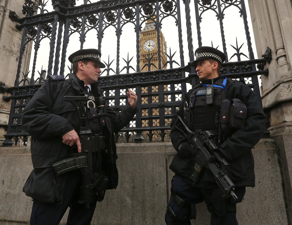 Police outside parliament
