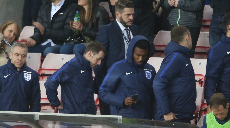 Daniel Sturridge drew criticism for being on his phone during an England warm-up game