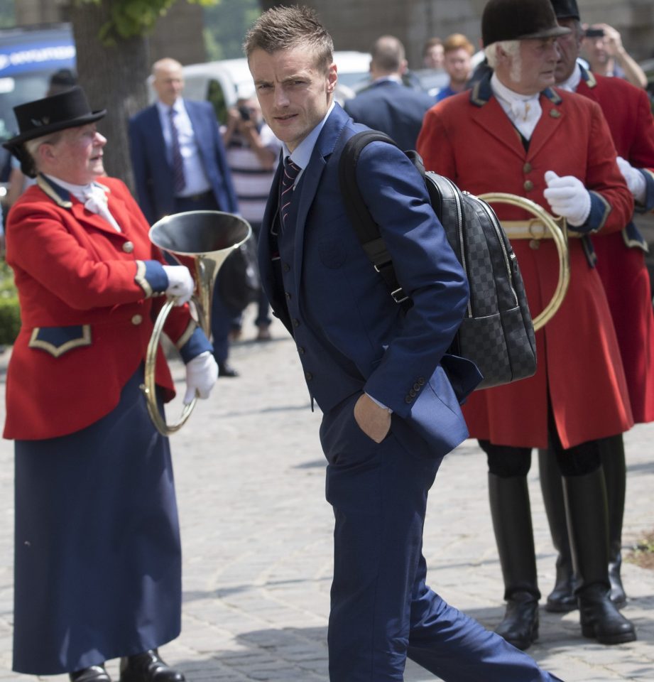 Jamie Vardy arrives in Chantilly, France, with his club future up in the air