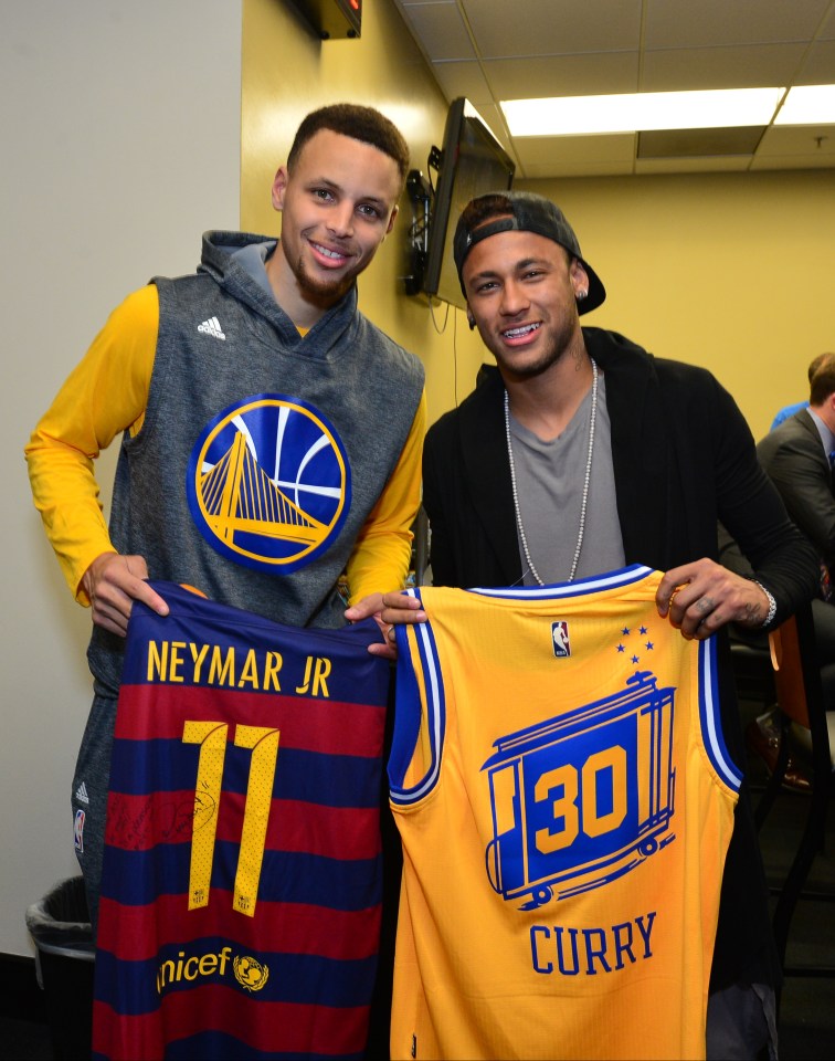 Neymar also hung out with NBA superstar Stephen Curry while he enjoys his summer break