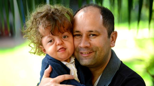 Julija pictured with her dad