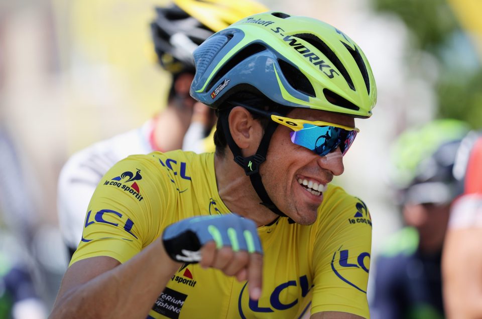 Alberto Contador has a laugh ahead of Criterium du Dauphine stage four