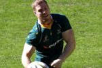 David Pocock offloads during the Wallabies' training session