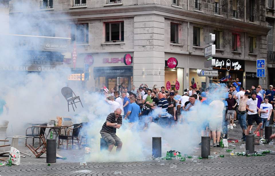 Tear gas is released by French police as