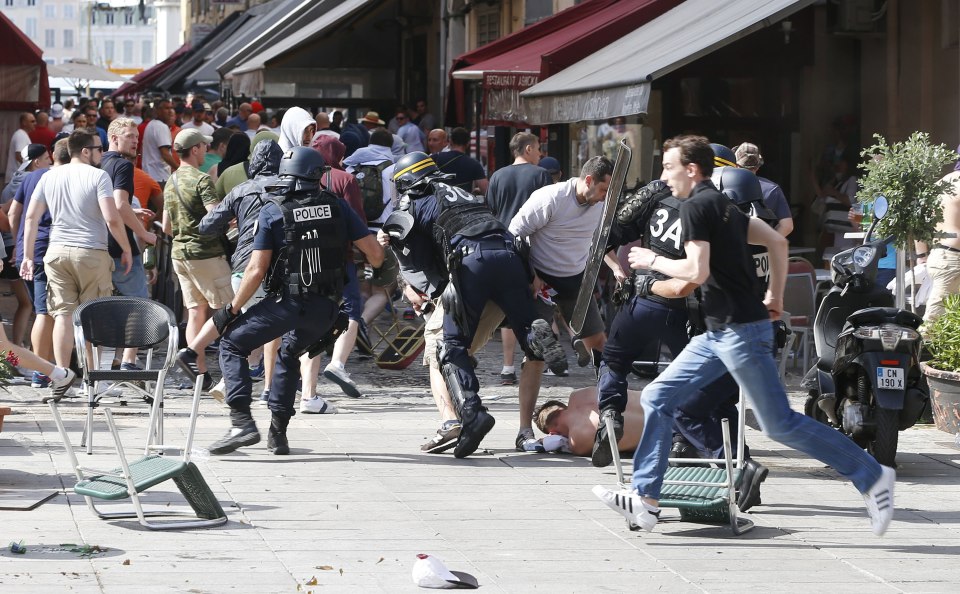 England and Russia supporters were involved in violent clashes in Marseilles around their Group B Euro 2016 game