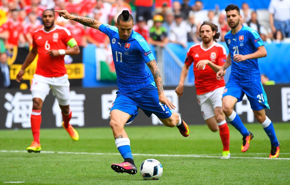 Hamsik almost put Slovakia into the lead in the second minute