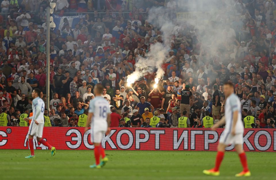 Flares were lit during England's draw with Russia despite being banned