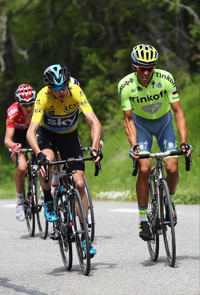 Chris Froome and Alberto Contador during the recent Criterium du Dauphine