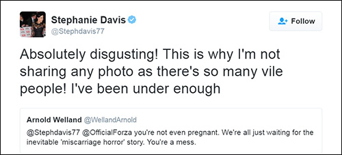 Steph hit straight back at the Twitter troll 