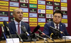 Aston Villa manager Roberto Di Matteo and chairman Dr Tony Xia
