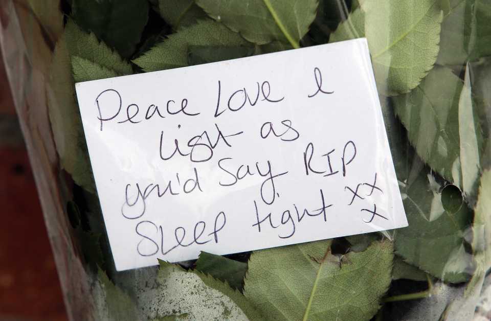Condolence messages have been left at the spot he died by Spencer's shocked community
