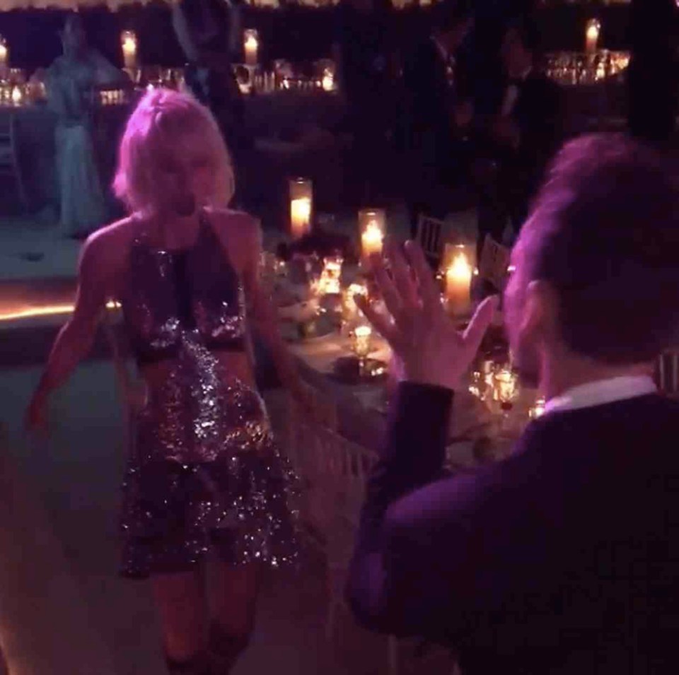 Tom Hiddlestone is Taylor Swifts biggest fan, calling her 'amazing' as he watches her move during 'Crazy In Love' at The Met Ball last month 