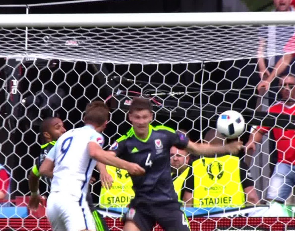 England's penalty appeals were turned away after the ball struck Ben Davies