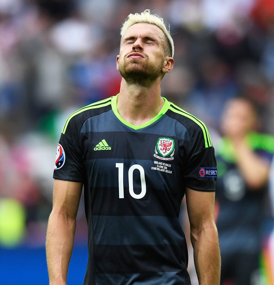 Aaron Ramsey shows the pain of defeat as Wales lost out late to England