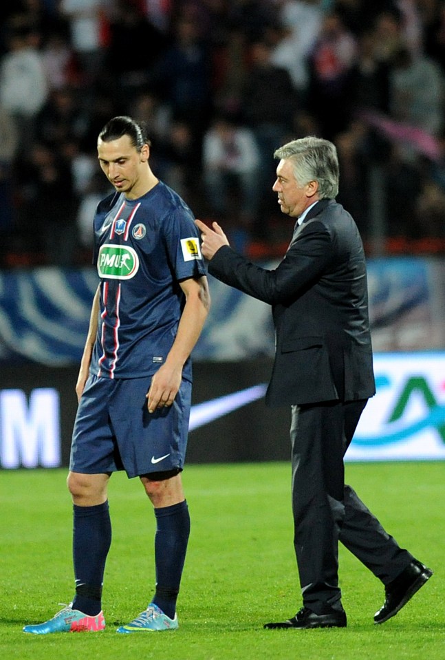 Carlo Ancelotti managed ZLatan Ibrahimovic at Paris Saint-Germain