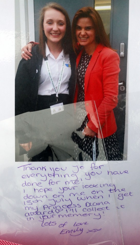 In a note attached to the flowers, young Emma thanked her MP and friend for everything she had done for her 