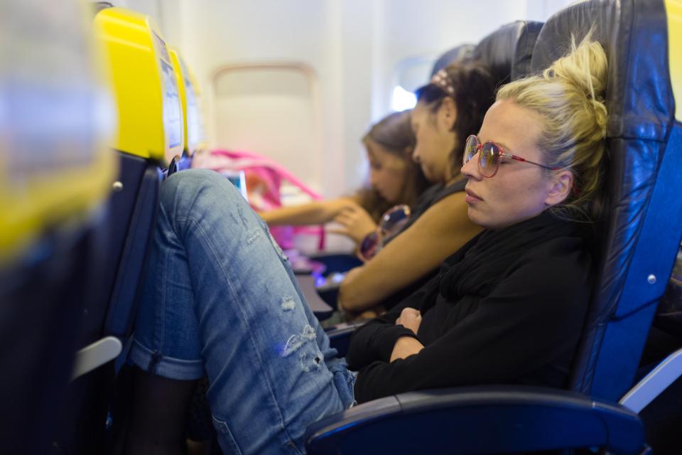 woman in economy class