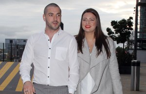 Shane Ward steps out with his new Hollyoaks girlfriend Sophie Austin at Corrie co-star Paula Lane's leaving party