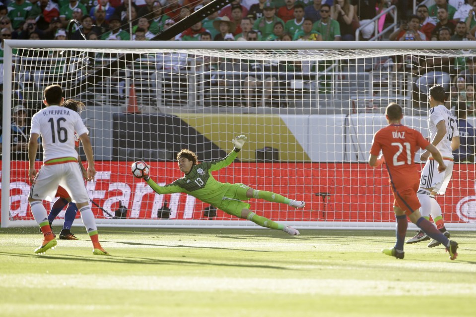 Ochoa was only able to parry Vargas stinging effort late in the first half