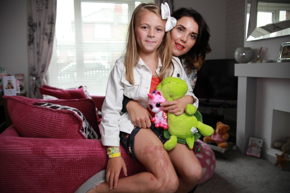 Olivia Nickles suffered bad burns from suncream on holiday in Mexico with her mum Louise