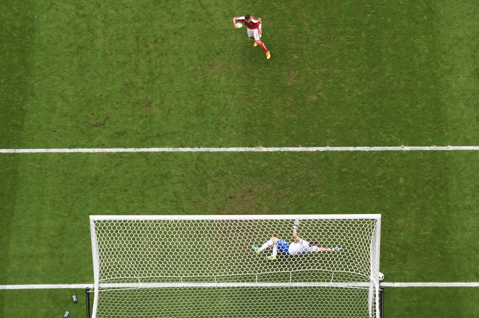 Aleksandar Dragovic crashed his penalty against the post