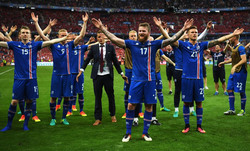 Iceland celebrate their incredible achievement of reaching the last 16