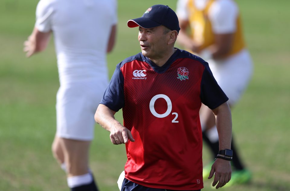 Eddie Jones gives out the orders during Englands training session Down Under