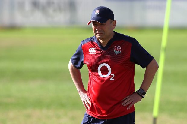 England coach Eddie Jones watches over his sides training session