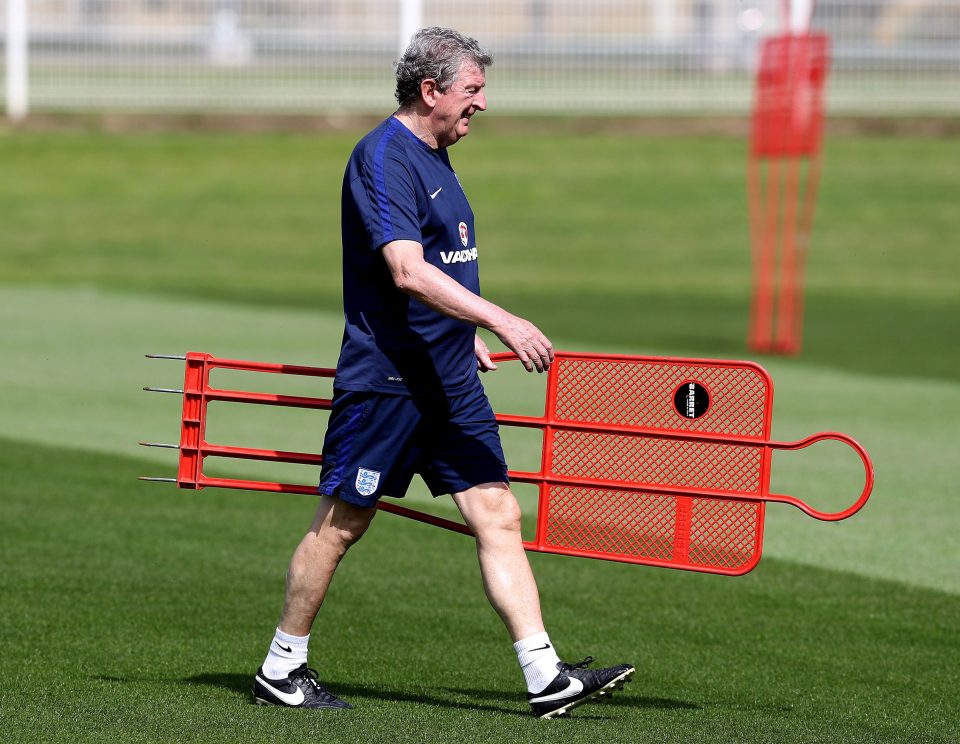 England manager Roy Hodgson during a training session
