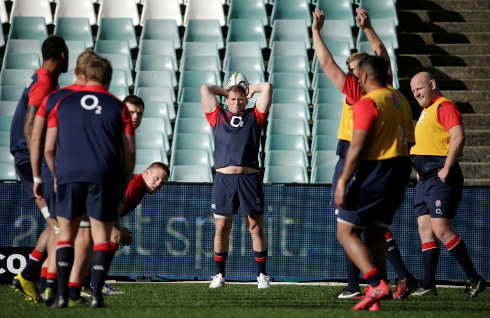Dylan Hartley during line out training ahead of Aussie clash