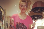 Fearne gives the thumbs up sign after another successful Glasto trip