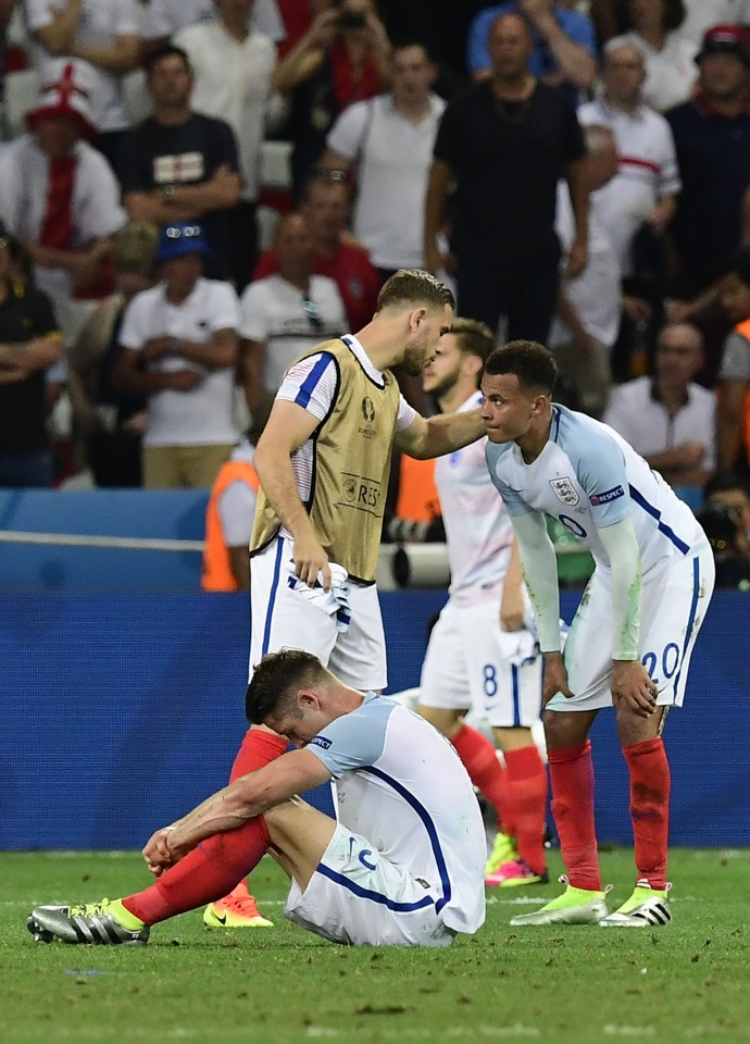 The Three Lions players are utterly dejected after their last-16 exit