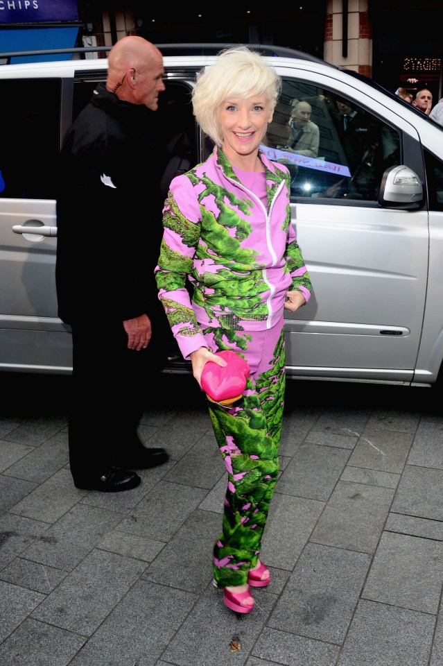 Jane Horrocks, who starred in the original BBC series, went for a zesty green and pink jumpsuit 