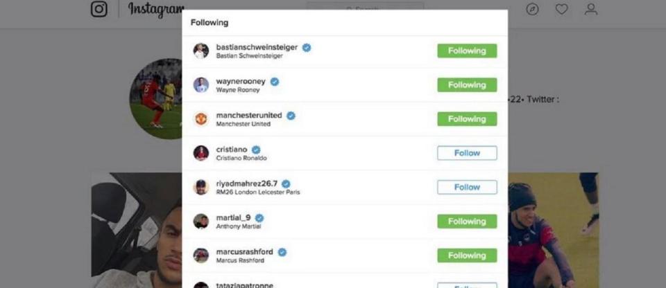 Ounas has also followed stars including Wayne Rooney on his Instagram account