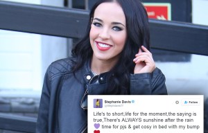 Mum-to-be Stephanie Davis is thinking positive as she reveals newfound happiness