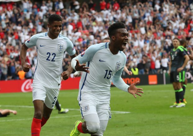 Daniel Sturridge roars with delight after his stoppage-time winner for the Three Lions