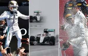 Lewis Hamilton leads from start to finish to win fourth British Grand Prix at rainy Silverstone
