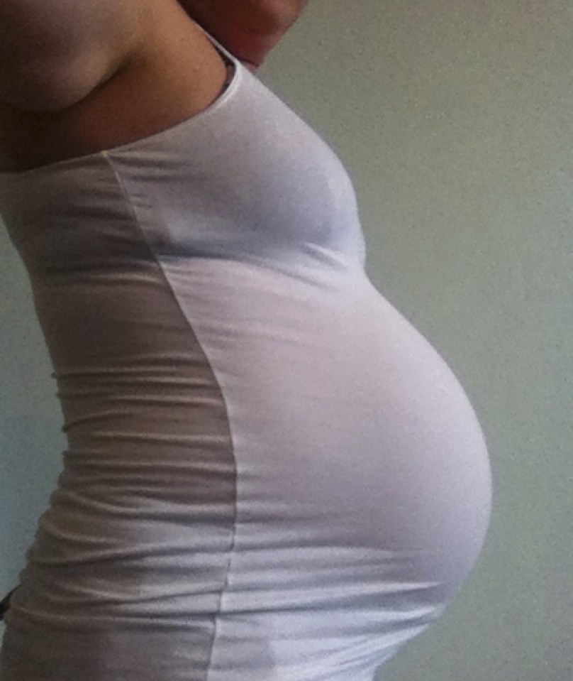 Andraya at 38 weeks: She miscarried five times before carrying full term